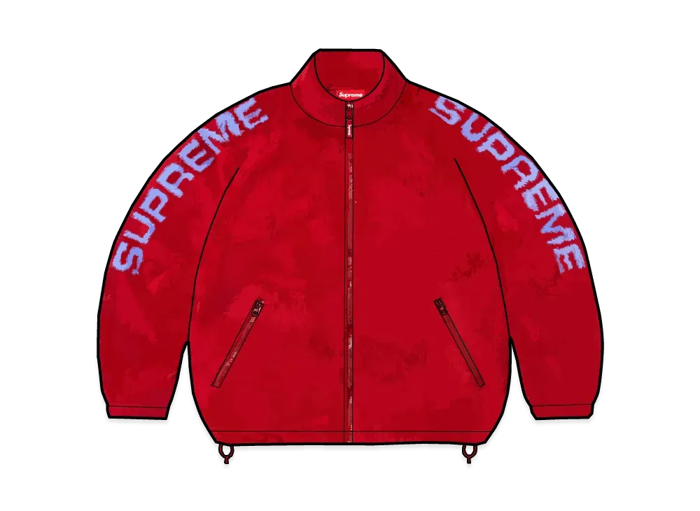 Supreme Shoulder Logo Fleece Jacket "Red"