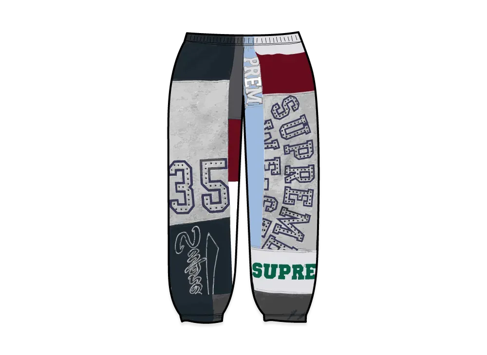 Supreme Patchwork Sweatpant "Navy"