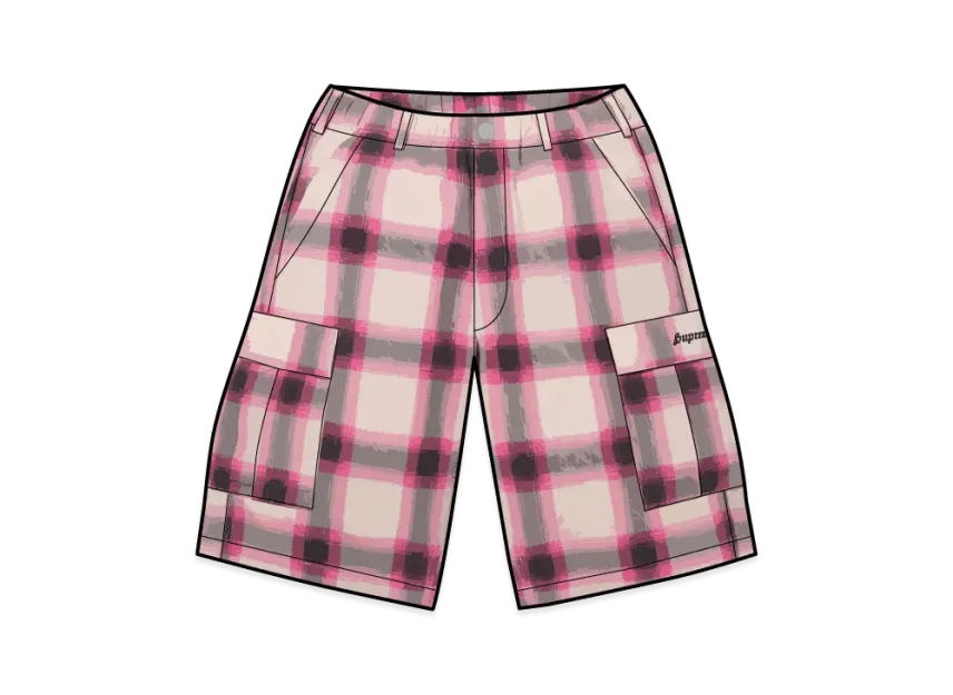 Supreme Shadow Plaid Cargo Short Supreme Shadow Plaid Cargo Short