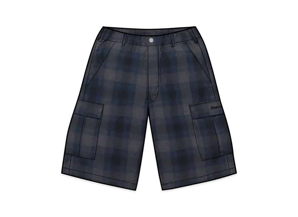 Supreme Shadow Plaid Cargo Short "Navy"