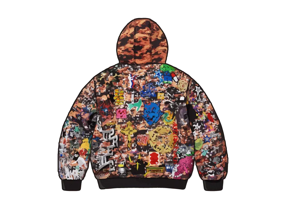 Supreme AOI Embroidered Hooded Work Jacket "Flames"