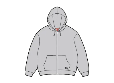 Supreme Hooded Zip Up Thermal "Heather Grey"