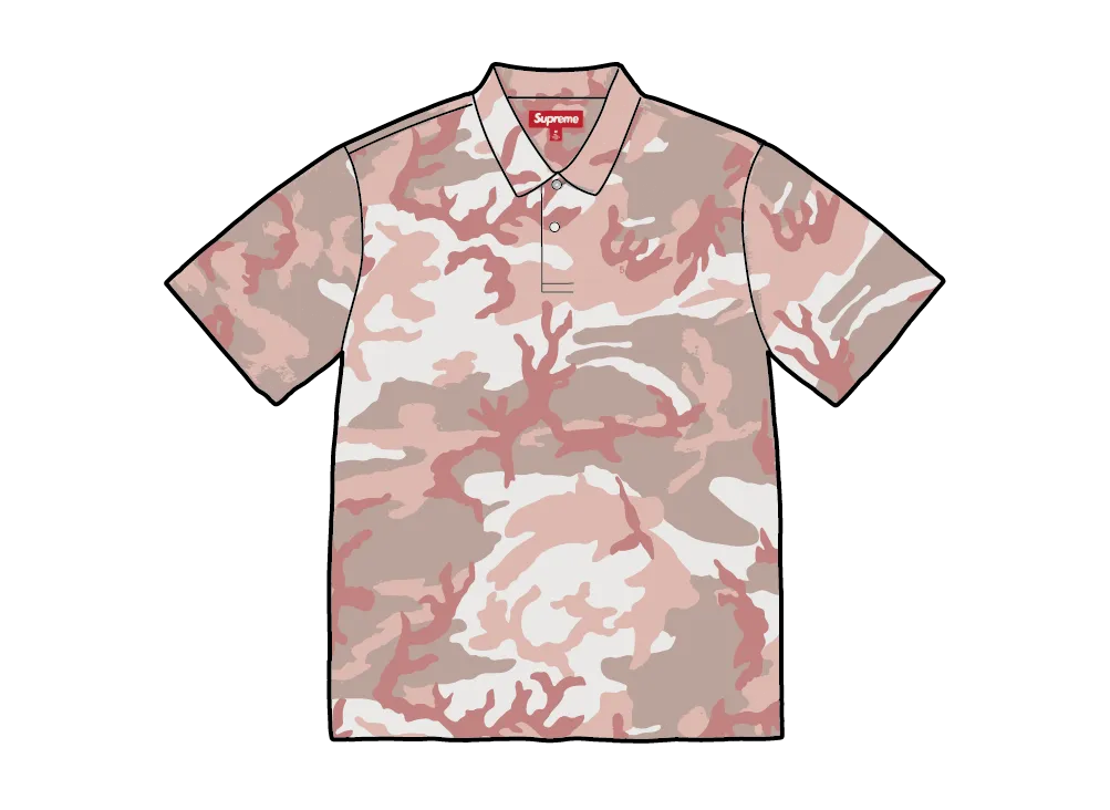 Supreme Washed Camo Polo "Pink Camo"