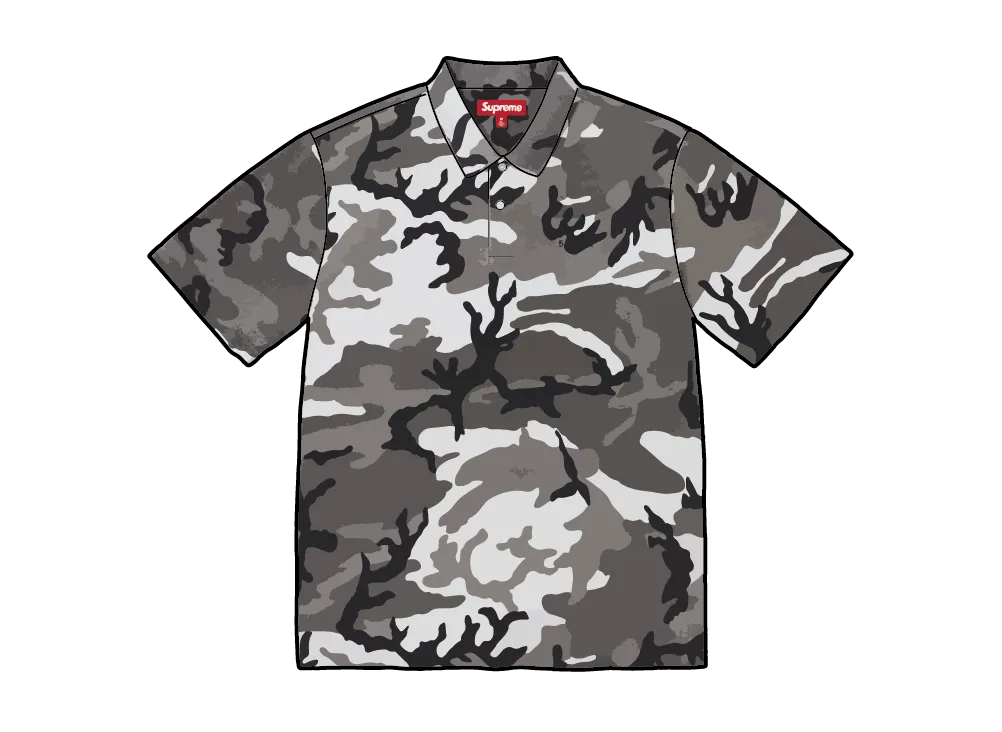 Supreme Washed Camo Polo "Snow Camo"