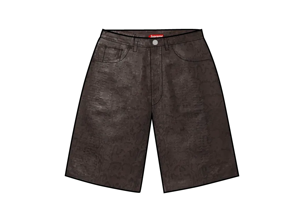 Supreme Baggy Leather Short "Snakeskin" (25SS)