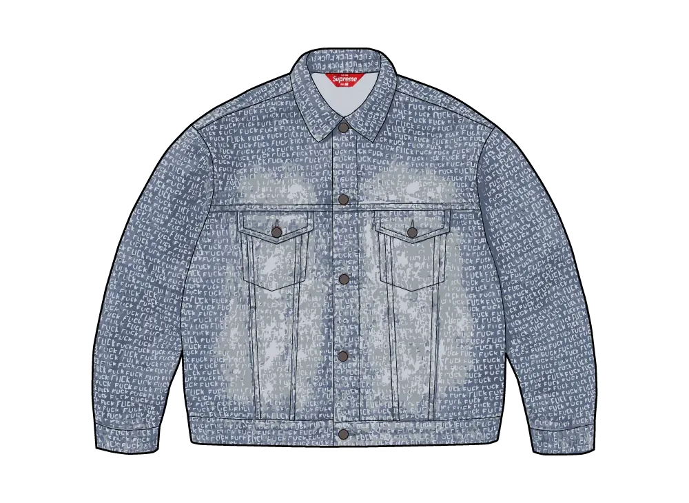 Supreme Fuck Stitch Denim Trucker Jacket "Blue"