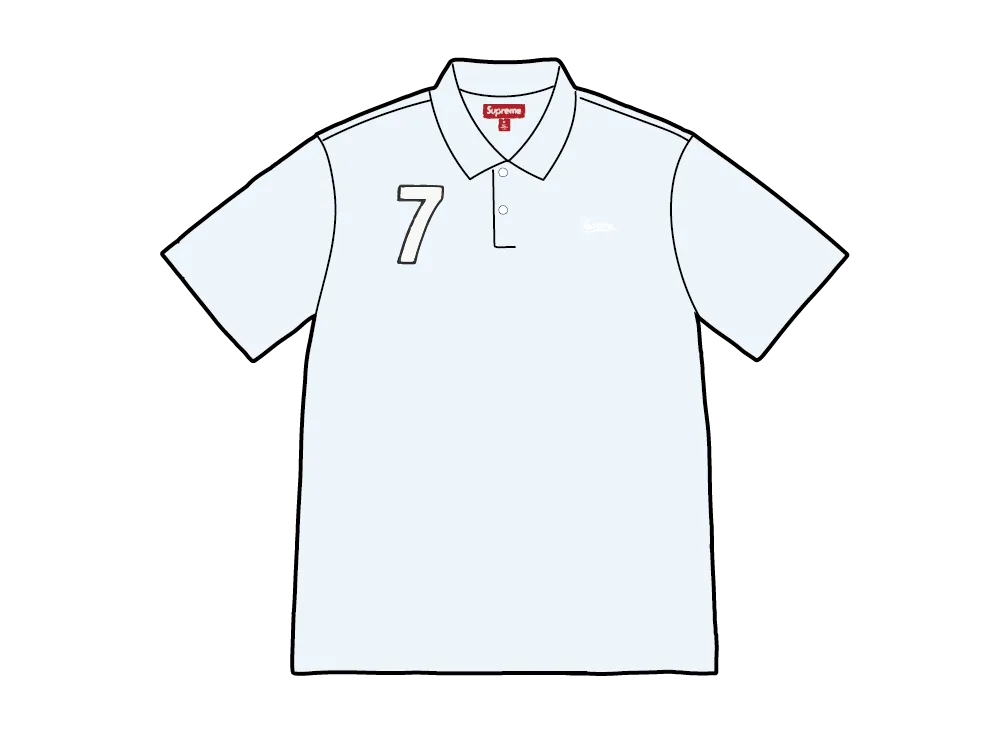 Supreme Cursive Polo "Light Blue"