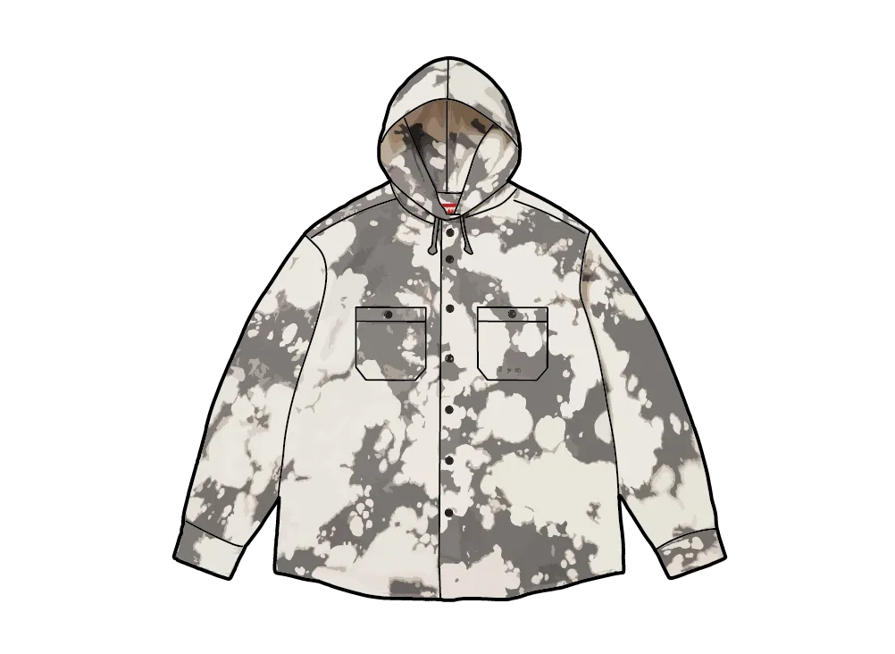 Supreme Hooded Denim Shirt "Bleached"