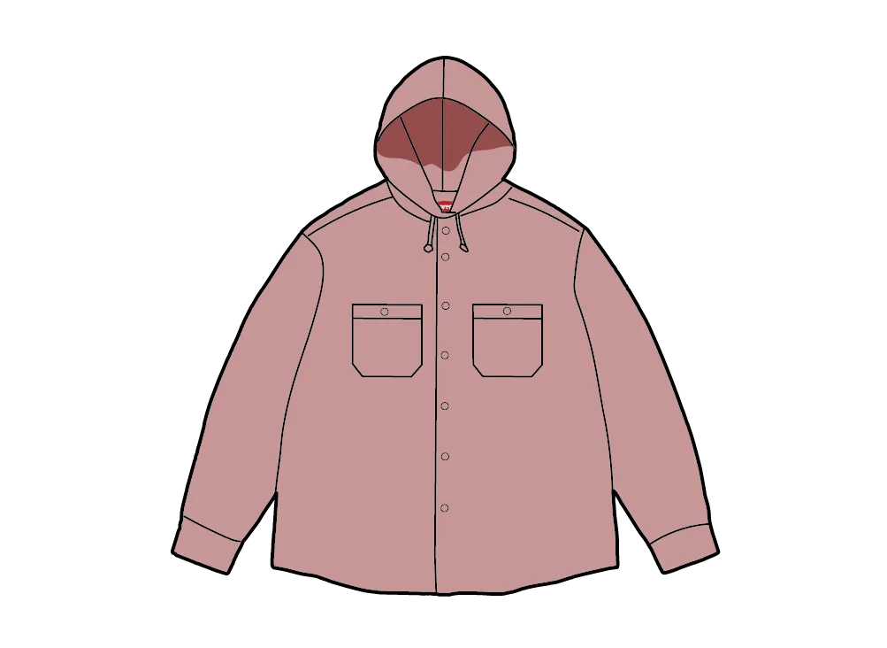 Supreme Hooded Denim Shirt "Dusty Pink"