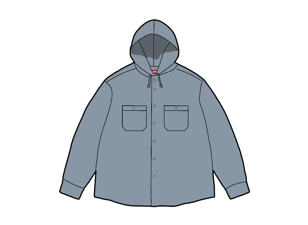 Supreme Hooded Denim Shirt "Washed Indigo"