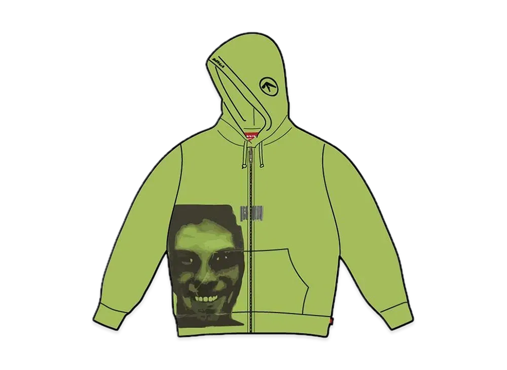 Supreme x Aphex Twin Zip Up Hooded Sweashirt "Green"