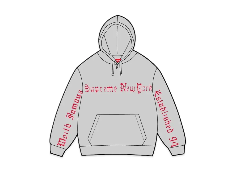 Supreme Contrast Cutout Hooded Sweatshirt "Heather Grey"