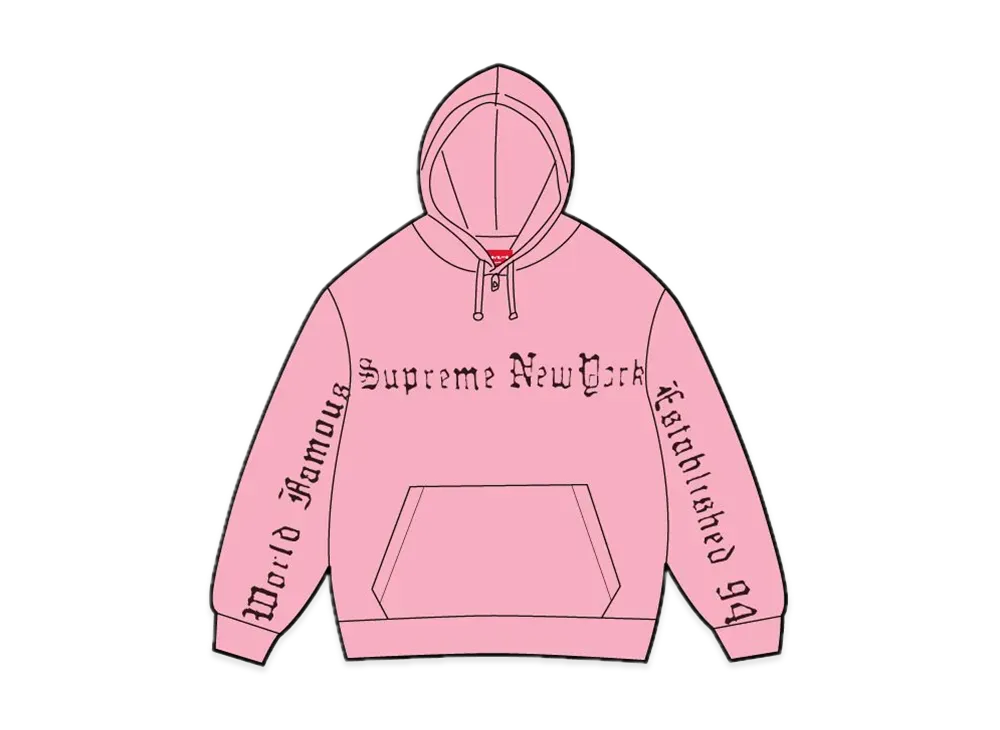 Supreme Contrast Cutout Hooded Sweatshirt "Pink"