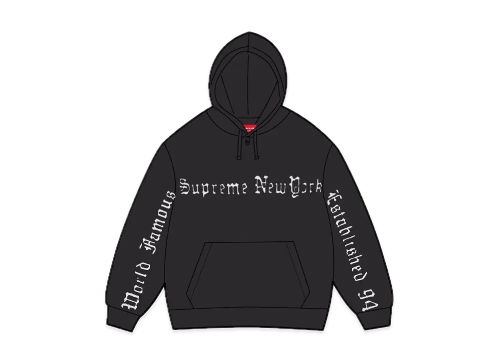 Supreme Contrast Cutout Hooded Sweatshirt "Black"