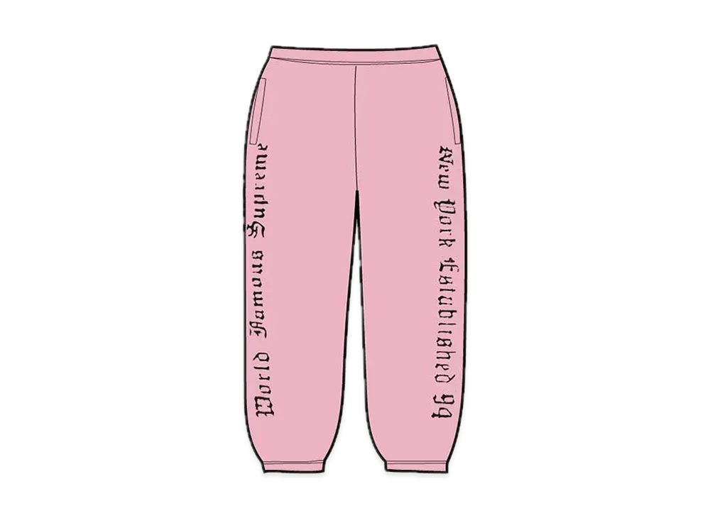 Supreme Contrast Cutout Sweatpant "Pink"