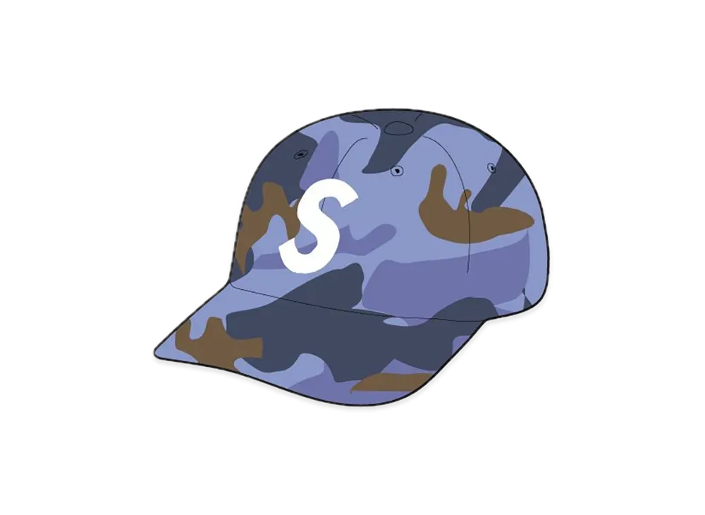 Supreme Pigment Coated S Logo 6-Panel "Blue Camo"