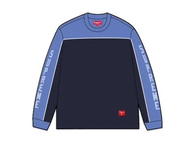 Supreme Paneled Piping L/S Top "Navy"