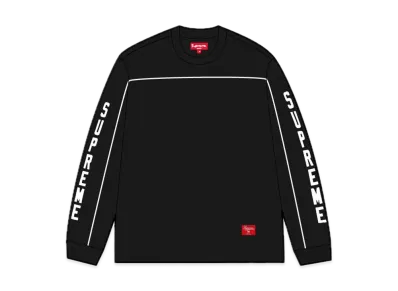 Supreme Paneled Piping L/S Top "Black"