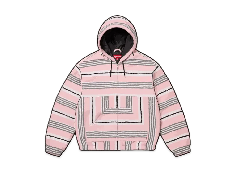 Supreme Woven Stripe Hooded Jacket "Pink"