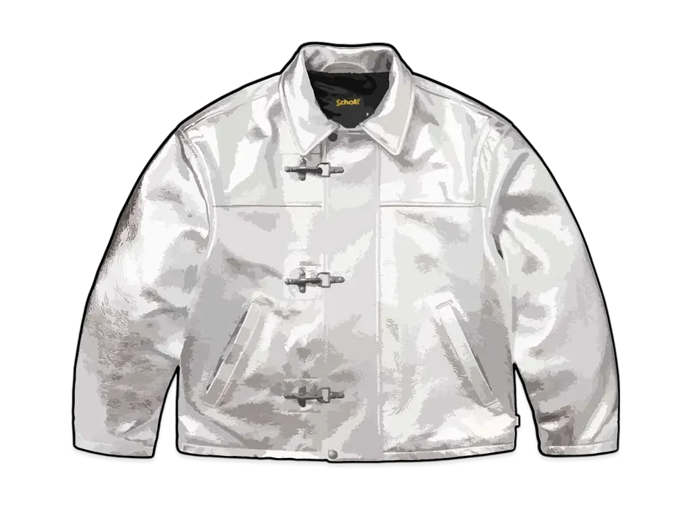 Supreme x Schott Leather Clip Jacket "Silver"