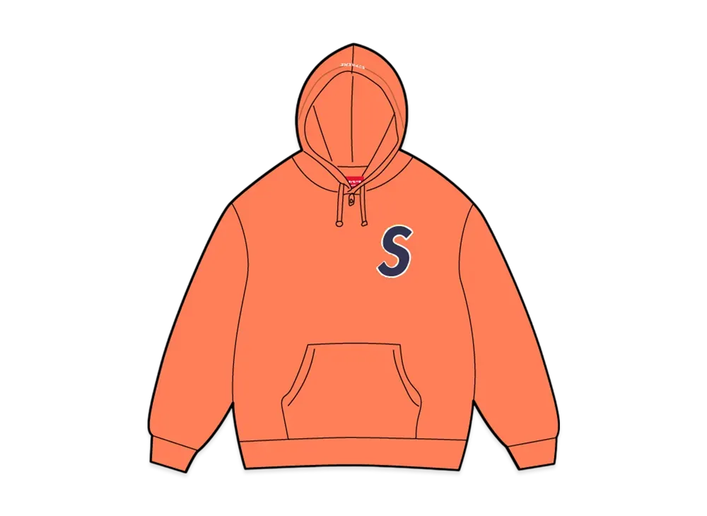 Supreme S Logo Hooded Sweatshirt "Bright Orange"