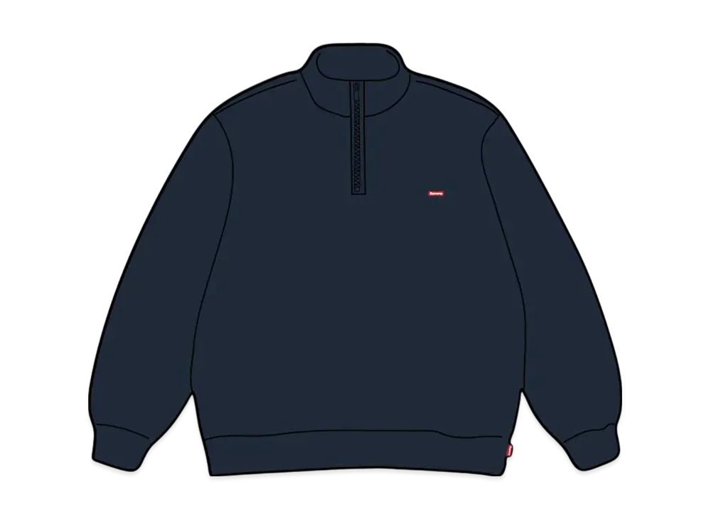Supreme Small Box Half Zip Pullover "Navy"