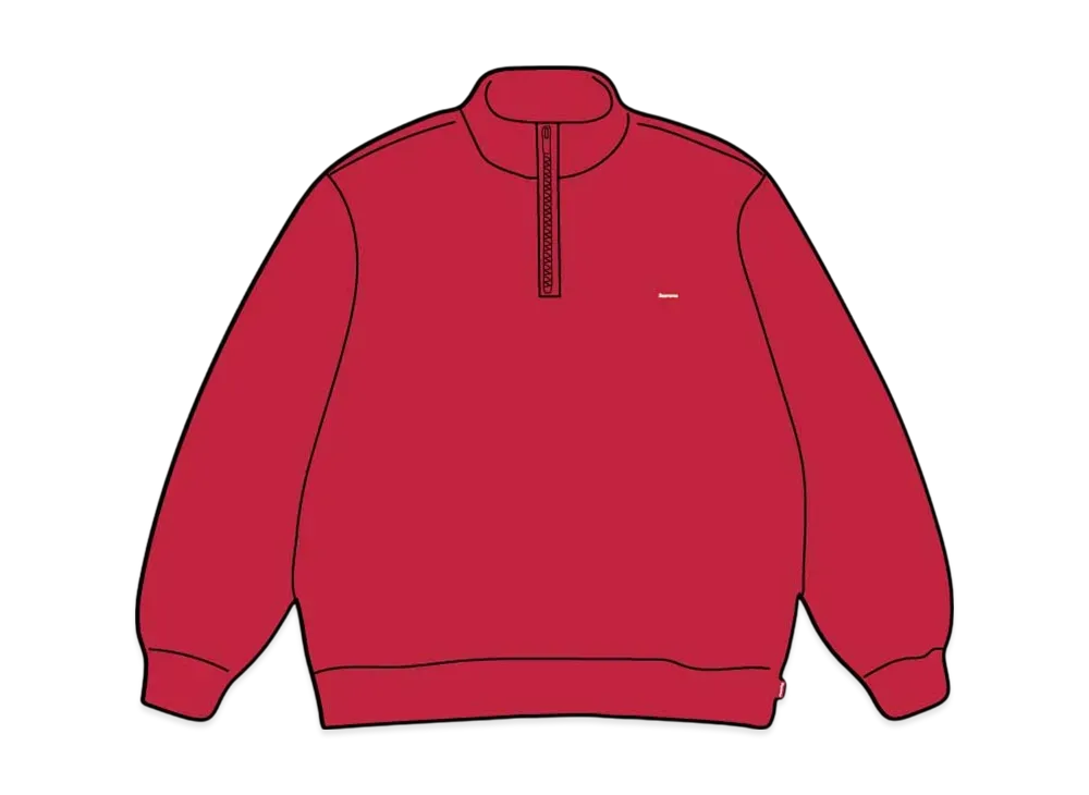 Supreme Small Box Half Zip Pullover "Red"