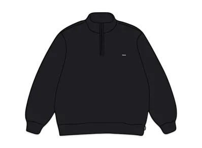 Supreme Small Box Half Zip Pullover "Black"