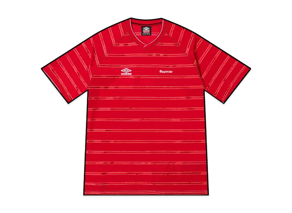 Supreme x Umbro Stripe Soccer Jersey "Red"