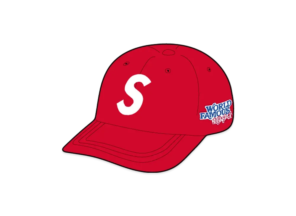 Supreme World Famous S Logo 6-Panel "Red"