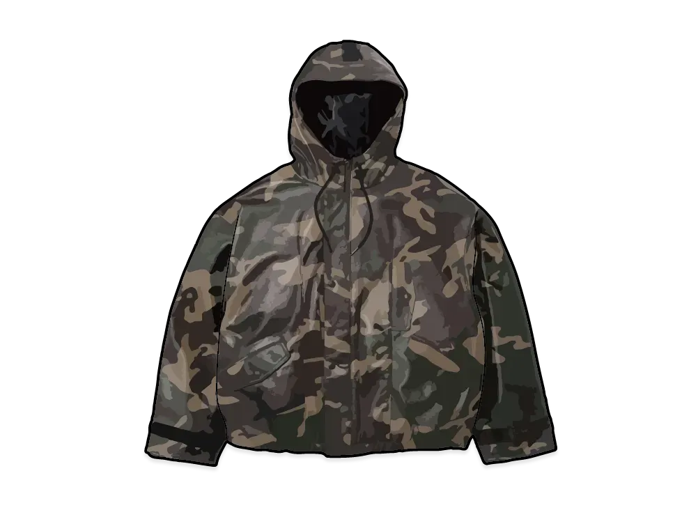 Supreme x Marithe + Francois Girbaud Hooded Leather Flight Bomber Jacket "Camo"