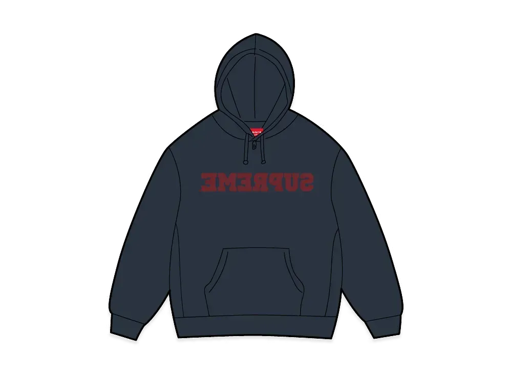 Supreme Reverse Hooded Sweatshirt "Navy"