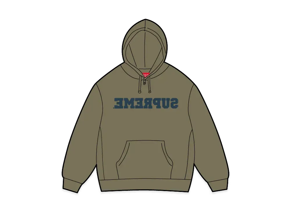 Supreme Reverse Hooded Sweatshirt "Olive"