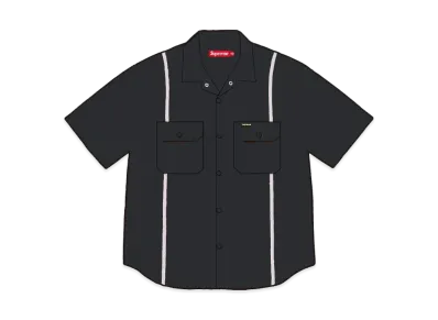 Supreme Reflective Stripe S/S Work Shirt "Black"