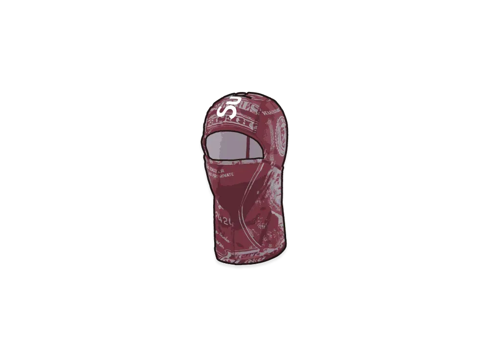 Supreme Lightweight Balaclava "Burgundy Money"