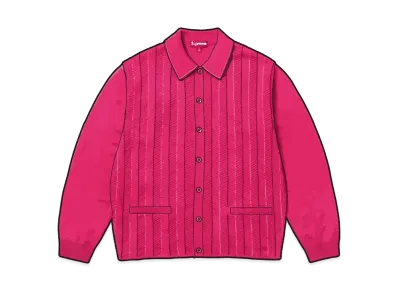 Supreme Herringbone Cardigan "Pink"