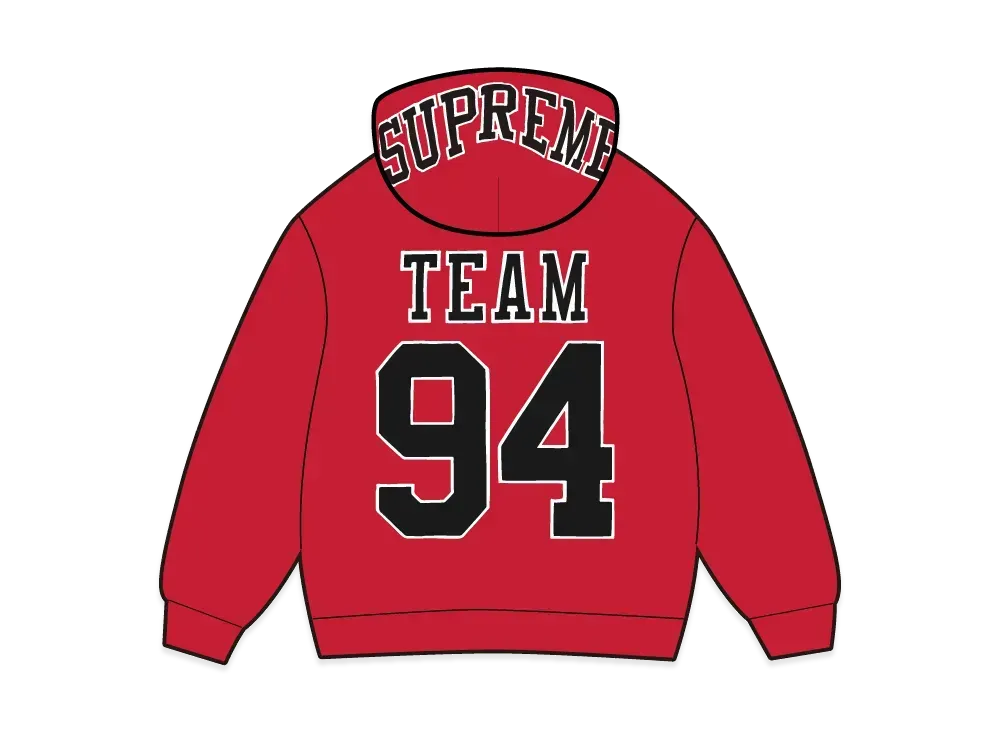 Supreme Team 94 Hooded Sweatshirt "Red"