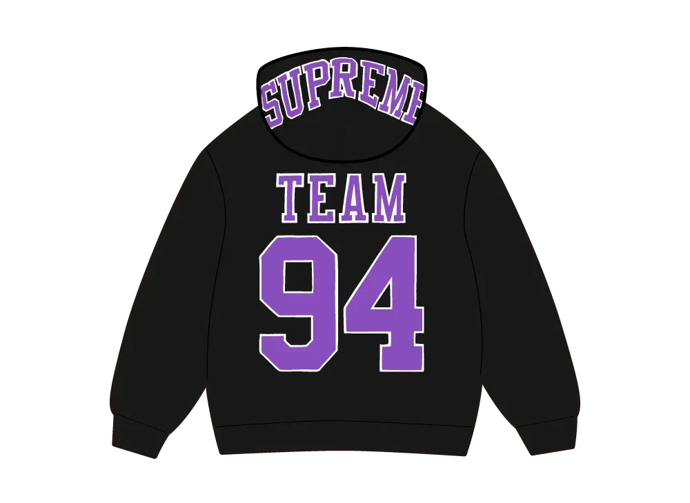 Supreme Team 94 Hooded Sweatshirt "Black"