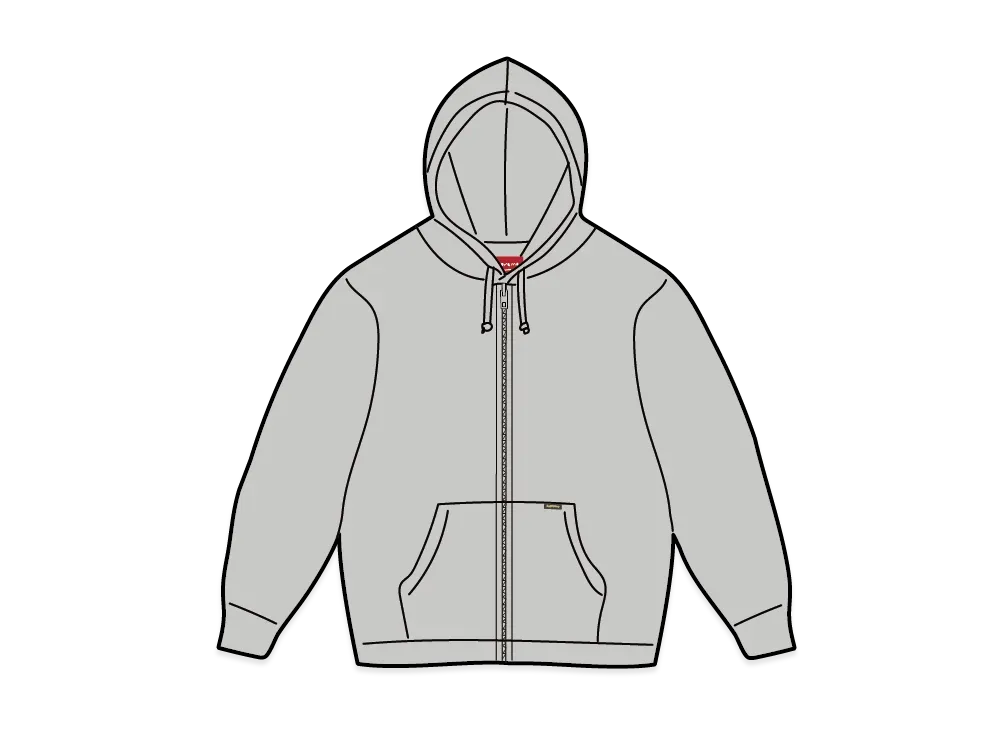 Supreme Work Zip Up Hooded Sweatshirt "Heather Grey"