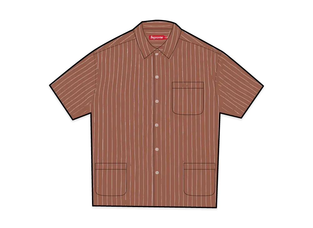 Supreme Stripe S/S Pajama Shirt "Brown"