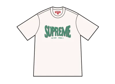 Supreme Flocked Washed S/S Top "White"