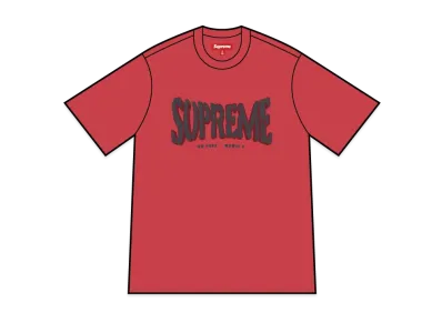 Supreme Flocked Washed S/S Top "Red"