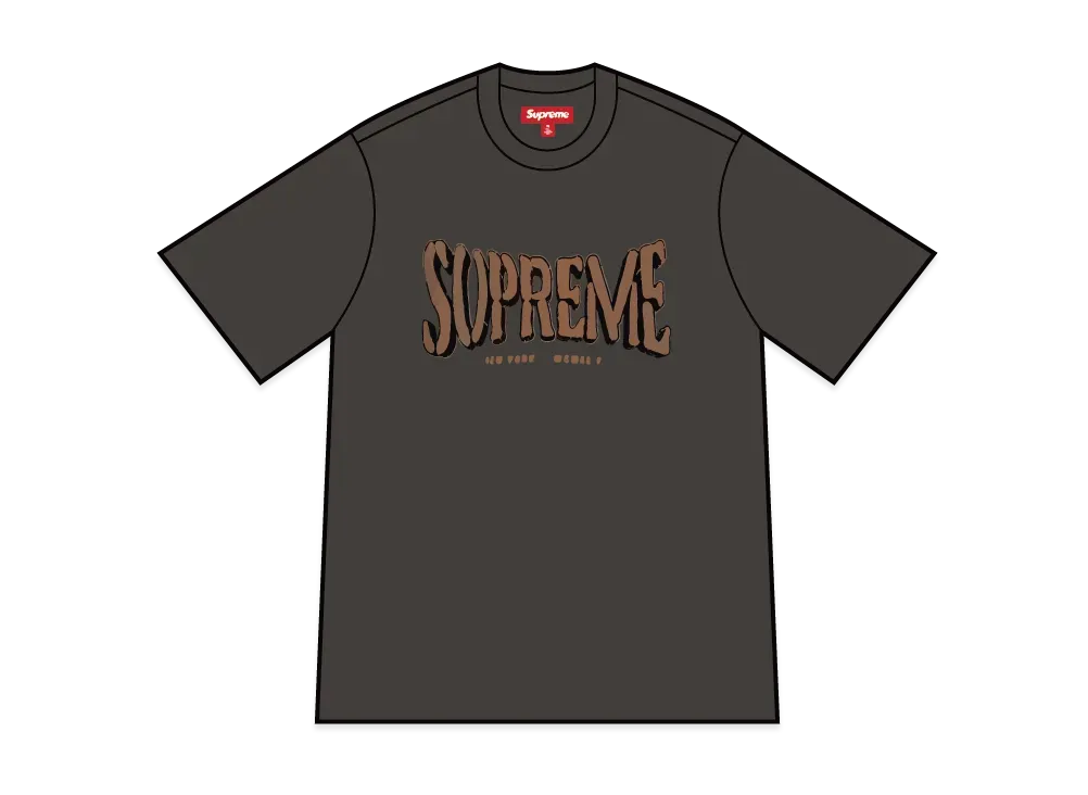 Supreme Flocked Washed S/S Top "Black"