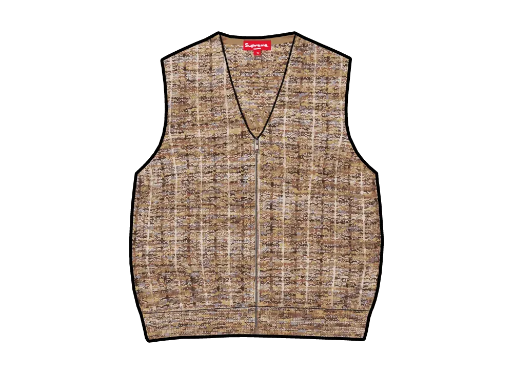 Supreme Speckled Zip Up Sweater Vest