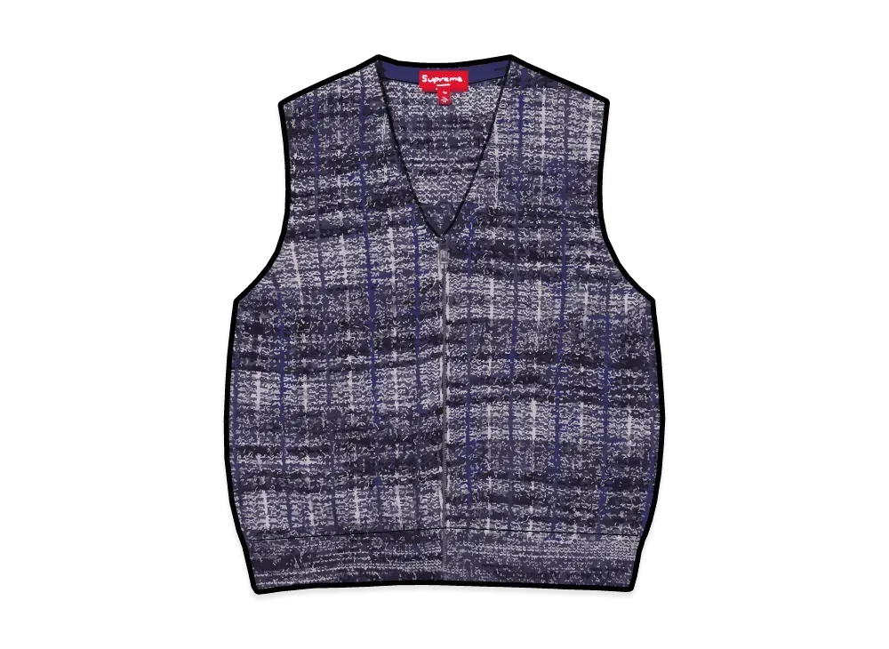 Supreme Speckled Zip Up Sweater Vest "Blue"
