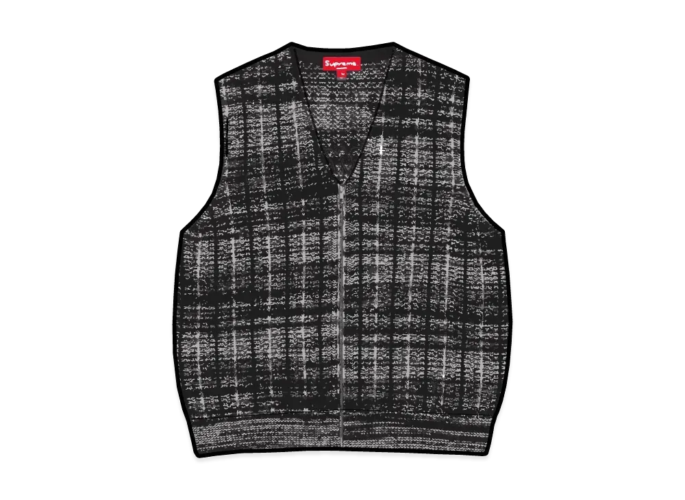Supreme Speckled Zip Up Sweater Vest "Black"