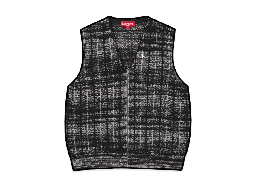 Supreme Speckled Zip Up Sweater Vest Supreme Speckled Zip Up Sweater Vest