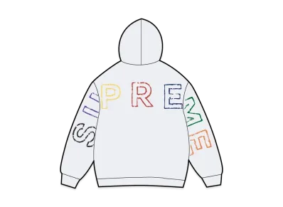 Supreme Frayed Hooded Sweatshirt "Heather Grey"