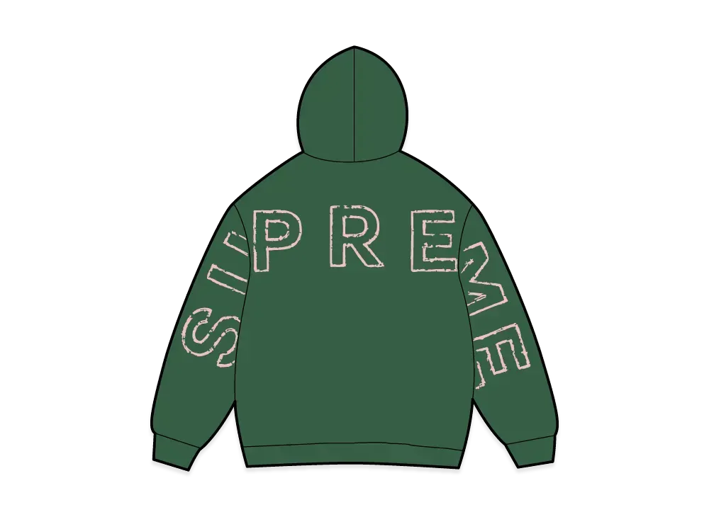 Supreme Frayed Hooded Sweatshirt "Green"