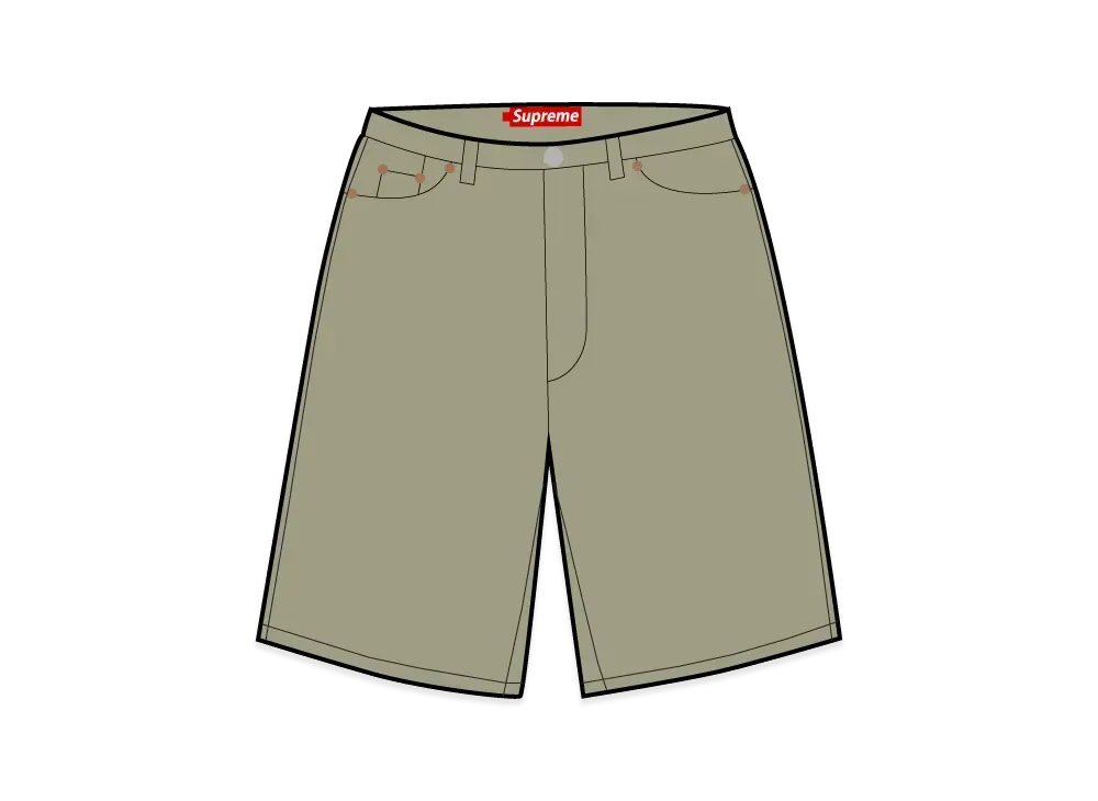 Supreme Baggy Denim Short "Olive"